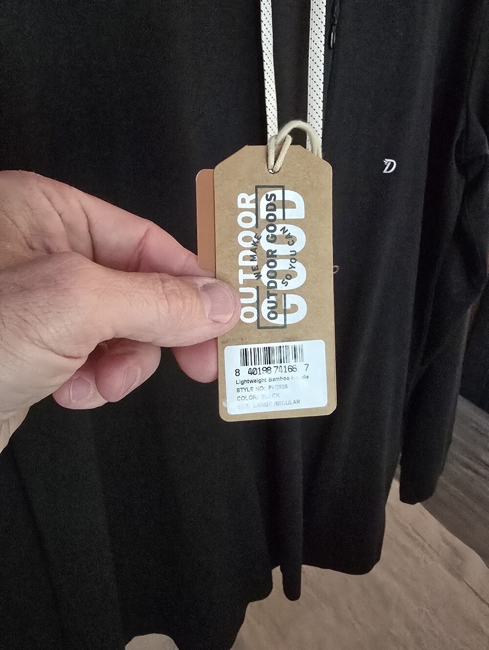 Duck Camp. New W/Tags. Men's Black Bamboo Long-Sleeve Hoodie - Picture 2 of 4
